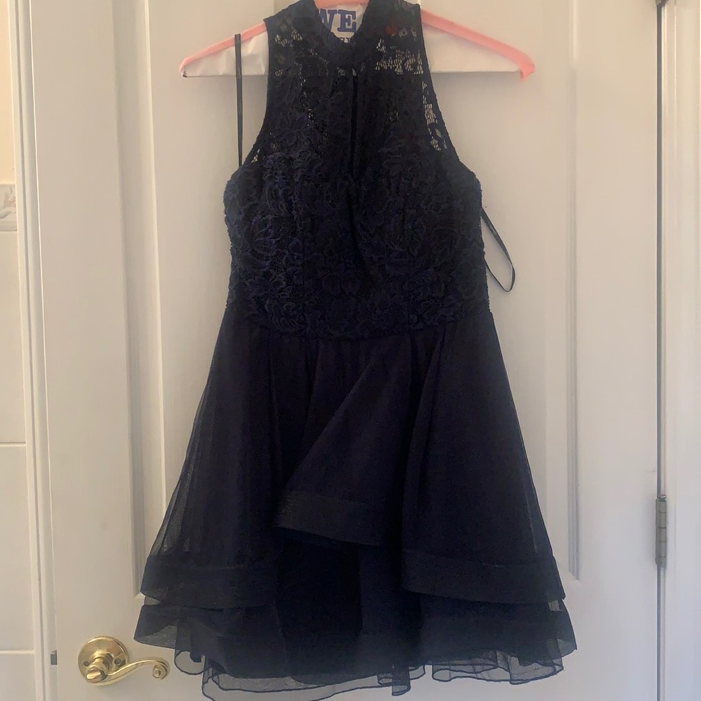 Junior’s Speechless Navy Blue Formal Dress